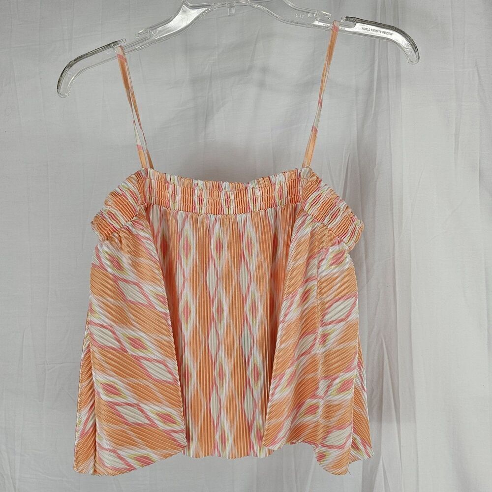 Pants Store Nwt Fanco Ekt1627 Orange Multi Women's Size Large Boutique Accordion